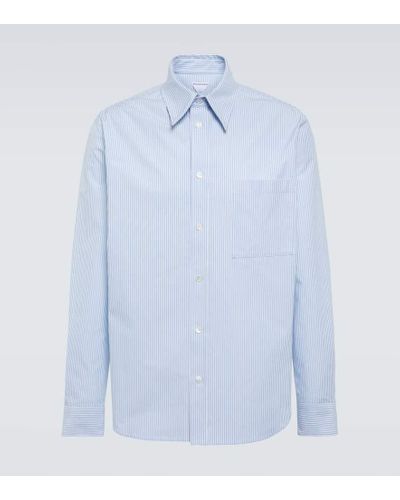 Bottega Veneta Camisa en algodon compacto a rayas - Azul