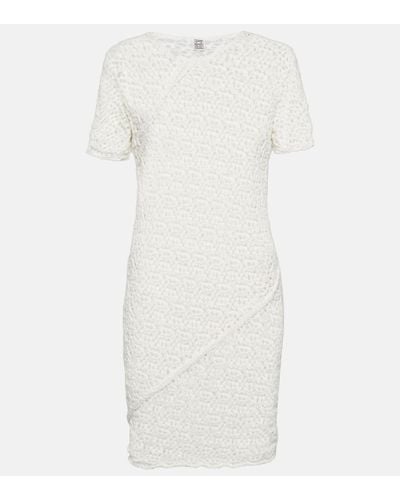Totême Open-knit Cotton-blend Minidress - White