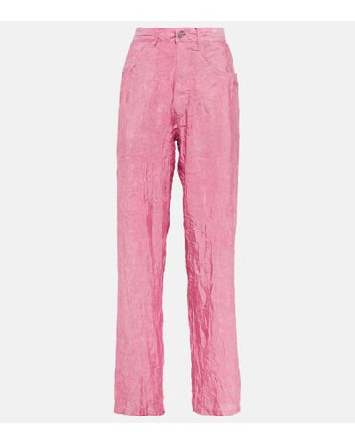 MM6 by Maison Martin Margiela High-rise Wide-leg Trousers - Pink