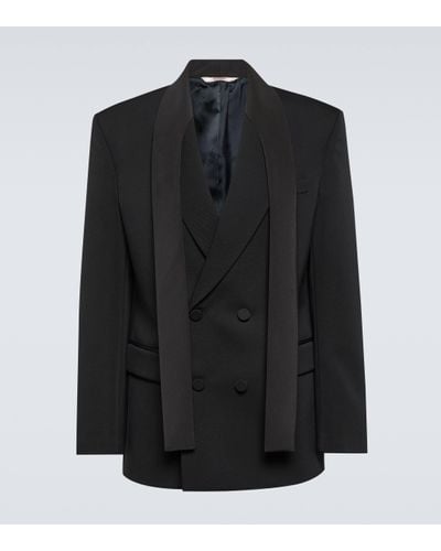 Valentino Virgin Wool Double-breasted Jacket - Black