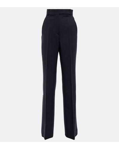 Max Mara Pantalon Denaro en laine - Bleu