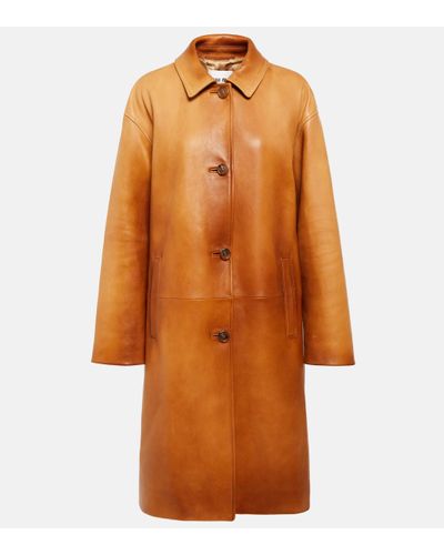 Miu Miu Leather Coat - Orange