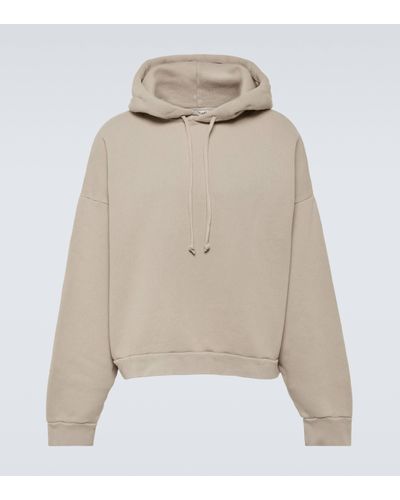 Acne Studios Cropped Cotton Jersey Hoodie - Natural