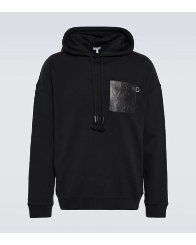 Loewe Hoodie Anagram aus Baumwolle - Schwarz