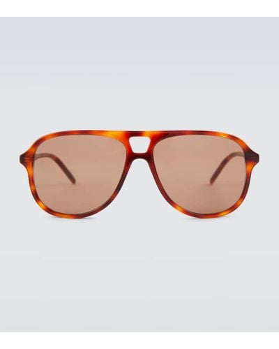 Gucci Aviator Acetate Sunglasses - Brown