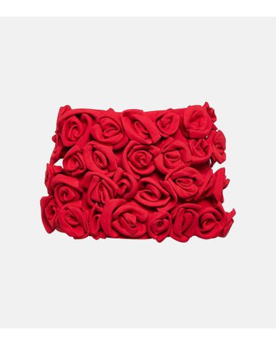 Valentino FALDA SHORT CREPE COUTURE - Rojo