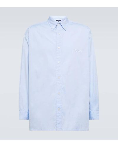 Comme des Garçons Besticktes Hemd aus Baumwolle - Blau