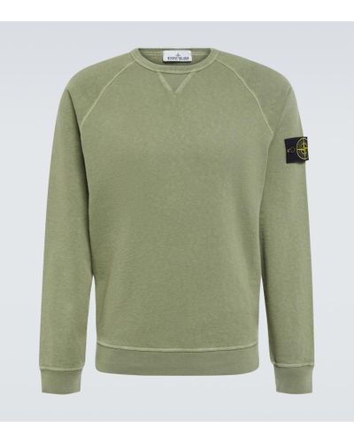 Stone Island Sweatshirt aus Baumwoll-Malfile - Grün