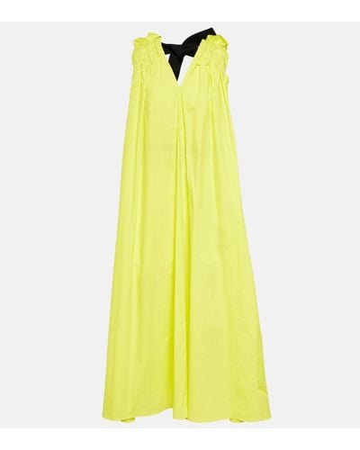 ROKSANDA Erosa Cape-detail Belted Midi Dress - Yellow