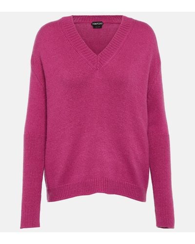 Tom Ford Pull en laine et cachemire melanges - Rose