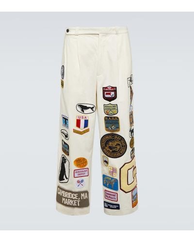 Bode Pantaloni Cambridge in canvas di cotone - Neutro