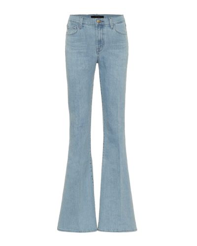 J Brand High-Rise Flared Jeans Valentina - Blau