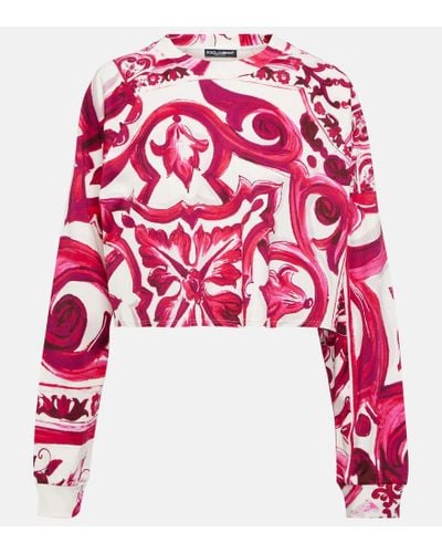 Dolce & Gabbana Sweatshirt Majolica aus Baumwoll-Jersey - Rot