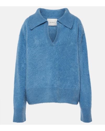 Lisa Yang Pullover stile polo Kerry in cashmere - Blu