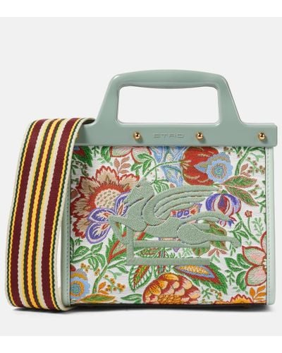 Etro Love Trotter Small Embroidered Tote Bag - Green