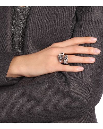 Anello a serpente con cristalli di Gucci in Metallizzato | Lyst