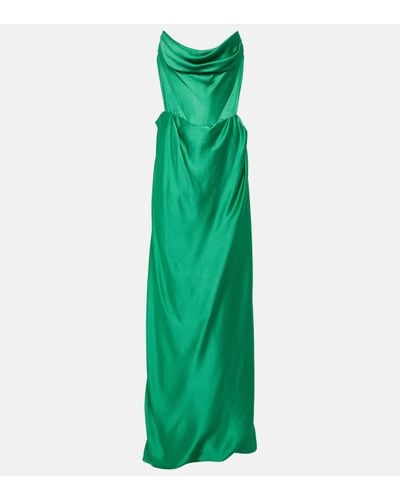 Vivienne Westwood Robe longue en satin - Vert