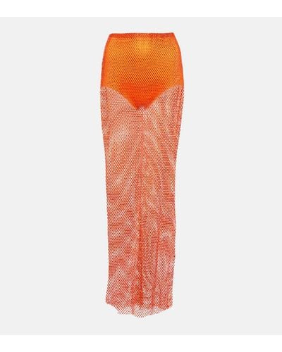 Orange Maxi skirts for Women