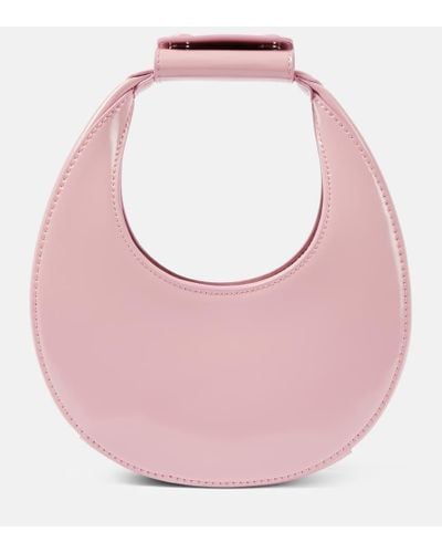 STAUD Goodnight Moon Leather Tote Bag - Pink