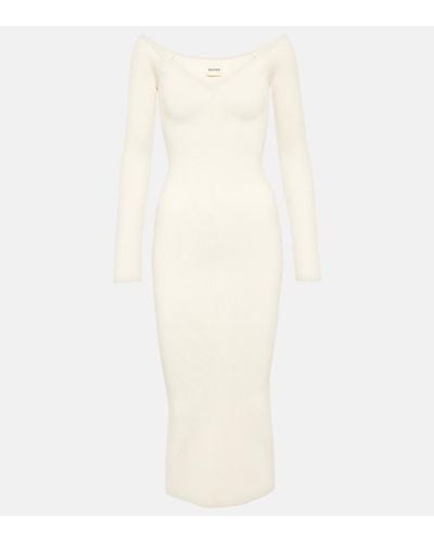 Khaite Pia Off-shoulder Midi Dress - White