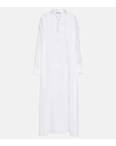 Asceno Linen Midi Dress - White