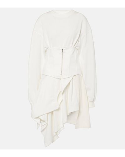 Acne Studios Robe asymetrique en coton - Blanc