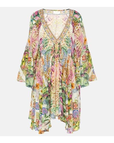 Camilla Printed Silk Crepe Minidress - Multicolor