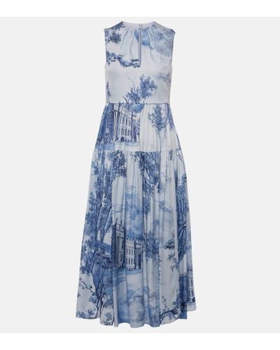 Erdem Floral Midi Dress - Blue