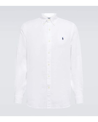 Polo Ralph Lauren Camisa de lino con bordado - Blanco