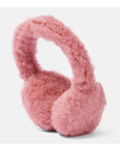 Max Mara Alpaca, Wool, And Silk Teddy Earmuffs - Pink