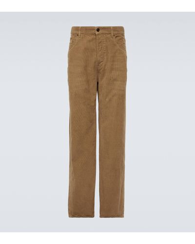 Saint Laurent Cotton Corduroy Straight Trousers - Natural
