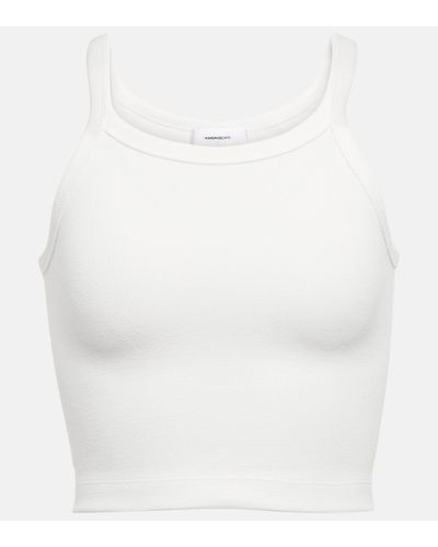 Wardrobe NYC X Hailey Bieber Hb Cropped Cotton-blend Tank Top - White