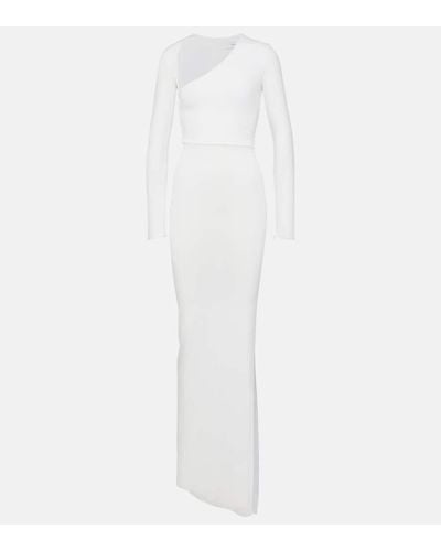 Alex Perry Asymmetric Jersey Maxi Dress - White