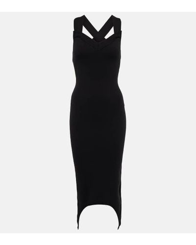 Patou Curve Wool-blend Midi Dress - Black