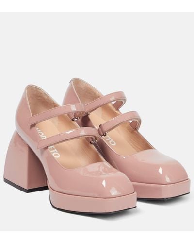 NODALETO Bulla Babies Patent Leather Court Shoes - Pink