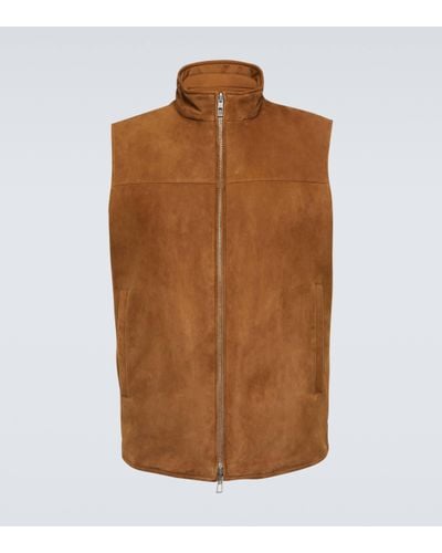 Loro Piana Marlin Reversible Suede Vest - Brown