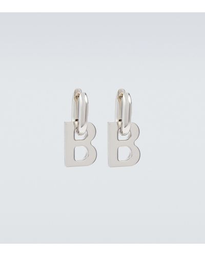 Balenciaga Boucles d'oreilles B Chain - Blanc