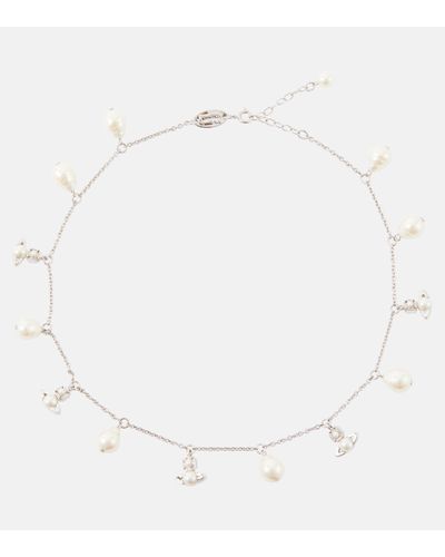 Vivienne Westwood Collier Emiliana a perles - Blanc