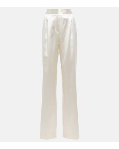 Danielle Frankel Miriam Silk And Wool Trousers - White