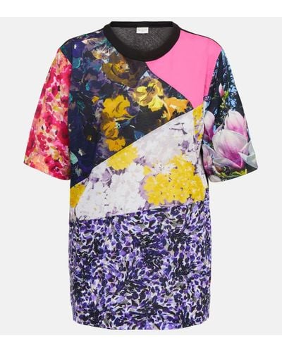 Dries Van Noten T-shirt patchwork - Blu