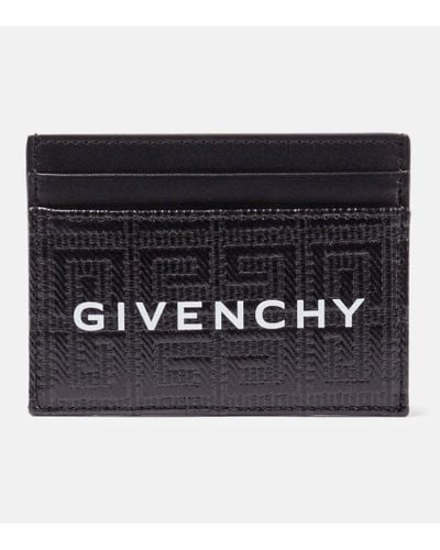 Givenchy Porte-cartes 4G en cuir et toile - Noir