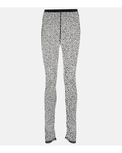 Isabel Marant Tanael Crystal-embellished leggings - Gray