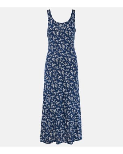 Polo Ralph Lauren Floral Jersey Midi Dress - Blue
