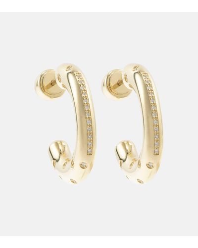 Lauren Rubinski Peggy 14kt Gold Earrings With Diamonds - Metallic