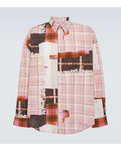 Acne Studios Camisa de algodon estampada - Rosa