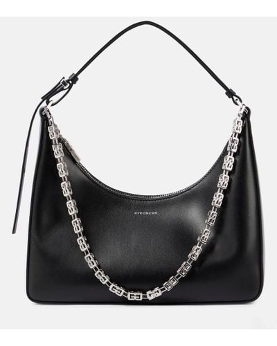 Givenchy Moon Cut-out Small Leather Shoulder Bag - Black