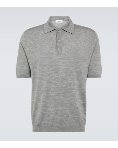 Lardini Wool, Silk, And Cashmere Polo Shirt - Grey