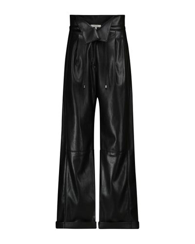 Dorothee Schumacher Sleek Performance Faux Leather Paperbag Trousers - Black