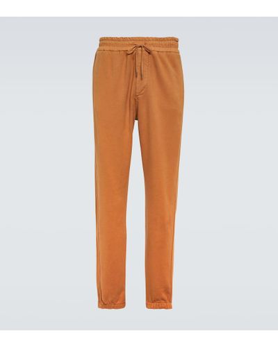 Saint Laurent Pantalones deportivos de algodon - Naranja