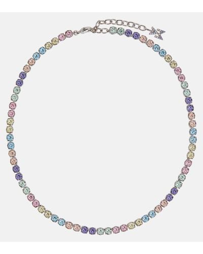 AMINA MUADDI Tennis Crystal-embellished Necklace - Multicolour